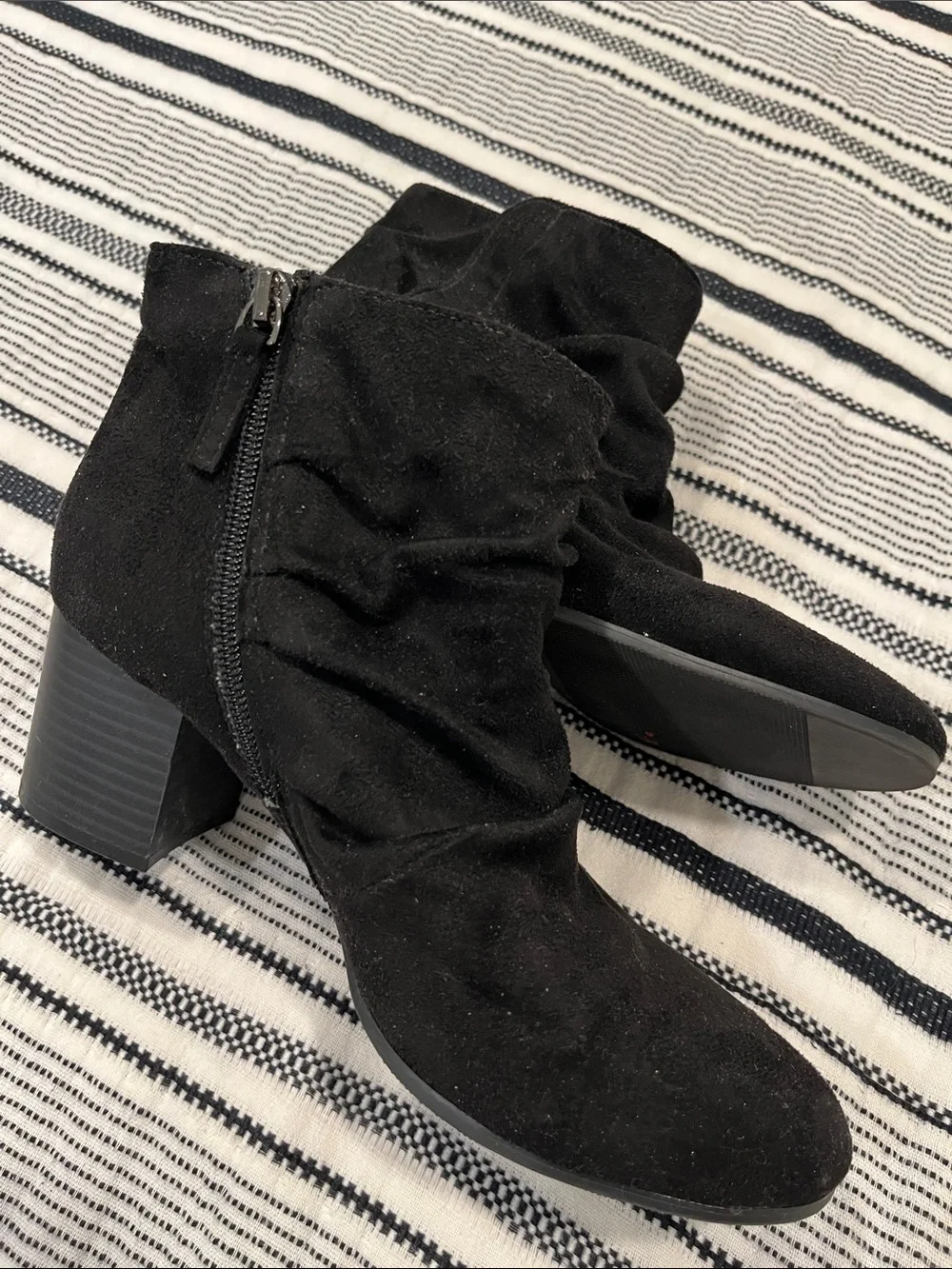 CP Women's Black Suede Ankle Boots - Classic Slouch Style